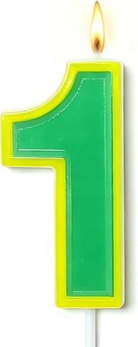 Number 2 Birthday Candles - Street Theme Cake Topper Yellow Green Party Decorations for Monster Cartoon Cake Candle for Boy Girl and Friend (Green 2) in Saudi Arabia