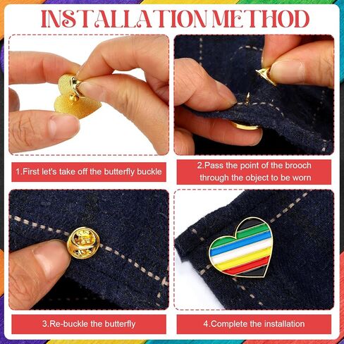 36 Pcs Disability Pride Month Heart Pins Bulk Heart Rainbow Pins He-art Rainbow Brooch Pin Women Men July Celebration Decor for Charity Event Party Supply Clothes Bags Accessories Gifts in Saudi Arabia