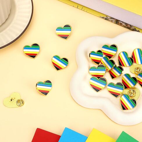 36 Pcs Disability Pride Month Heart Pins Bulk Heart Rainbow Pins He-art Rainbow Brooch Pin Women Men July Celebration Decor for Charity Event Party Supply Clothes Bags Accessories Gifts in Saudi Arabia