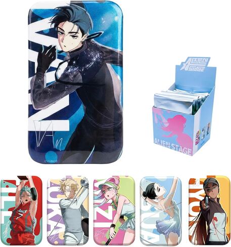 YJacuing Alien Stage Passion Love Series Blind Box Button Pin (Single Pack) | Official, ALNST, 3rd Anniversary Merch, for Ita Bags, Anime Badge, Holographic, Rectangular in Saudi Arabia