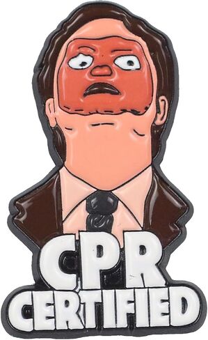 CPR Certified Meme Face Enamel Pin, Funny CPR Certified Medical Humor Pin Brooch For EMTs Healthcare Worker, Funny Meme Humor Brooch Badge Gift For First Responder, Sarcastic Paramedic Nurse Lapel Badges, Work Sarcasm Joke Jewelry Accessory in Kuwait