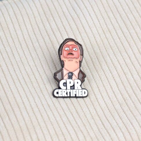 CPR Certified Meme Face Enamel Pin, Funny CPR Certified Medical Humor Pin Brooch For EMTs Healthcare Worker, Funny Meme Humor Brooch Badge Gift For First Responder, Sarcastic Paramedic Nurse Lapel Badges, Work Sarcasm Joke Jewelry Accessory in Kuwait