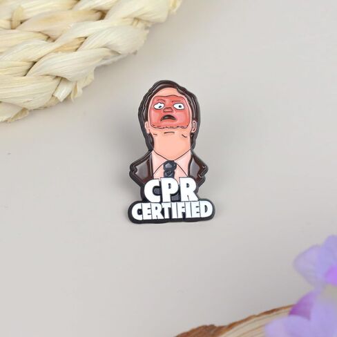 CPR Certified Meme Face Enamel Pin, Funny CPR Certified Medical Humor Pin Brooch For EMTs Healthcare Worker, Funny Meme Humor Brooch Badge Gift For First Responder, Sarcastic Paramedic Nurse Lapel Badges, Work Sarcasm Joke Jewelry Accessory in Kuwait