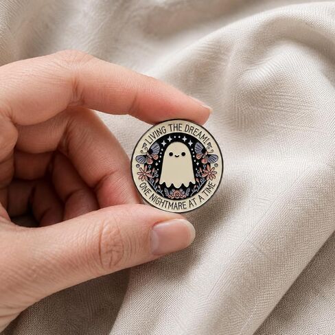 Funny Ghost Enamel Pin - Butterfly Flower Round Pins Brooch for Backpacks, Jackets, Hats. Sarcastic Quote Brooches Gift for Friends, Students, Teacher and Family in Saudi Arabia