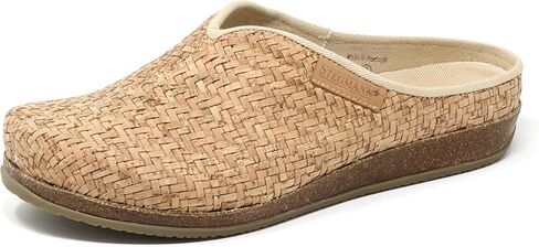 Stegmann Women's Maria Woven Cork Mule – Lightweight Natural Cork Basket-Weave Upper, Canvas-Lined Removable Arch Support Insole, Wide Toe Box Summer Clog – Medium Width in Saudi Arabia