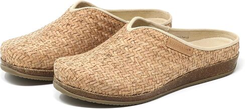 Stegmann Women's Maria Woven Cork Mule – Lightweight Natural Cork Basket-Weave Upper, Canvas-Lined Removable Arch Support Insole, Wide Toe Box Summer Clog – Medium Width in Saudi Arabia