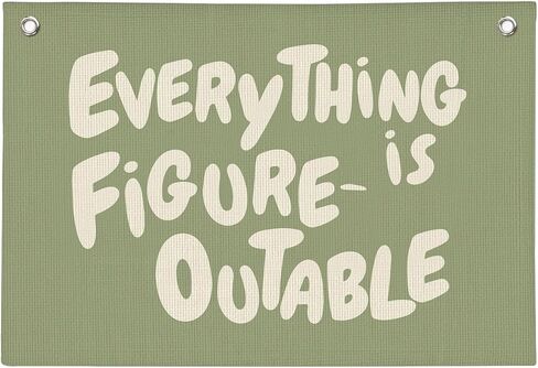 Everything is Figureoutable Wall Decor Motivational Wall Art Hanging Canvas Banner, Positive Affirmations Wall Decor, Motivational Wall Art for Home Office, 20x30 Inch in Saudi Arabia