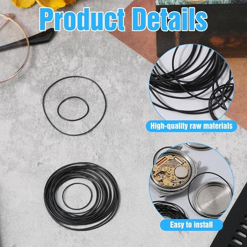 80pcs Watch Gaskets O Ring 0.5 0.6 0.7 0.8 Mm Wristwatch O-Ring Watches Gaskets Rubber Seal Assorted Watch Back Gasket Replacement O Rings for Repair Accessories Parts in Kuwait