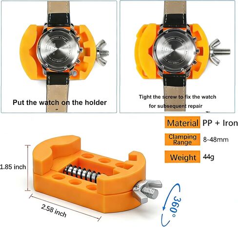 Watch Battery Replacement Kit 4 Piece, Watch Case Opener Set with Remover Holder, Wrench Back Remover for Rotate Open Watch Cover in Saudi Arabia
