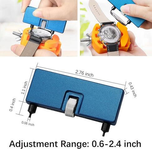 Watch Battery Replacement Kit 4 Piece, Watch Case Opener Set with Remover Holder, Wrench Back Remover for Rotate Open Watch Cover in Saudi Arabia