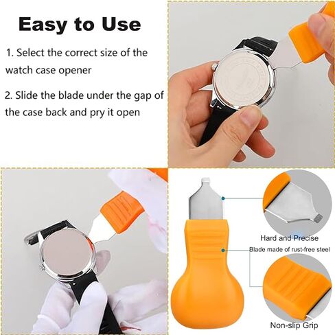 Watch Battery Replacement Kit 4 Piece, Watch Case Opener Set with Remover Holder, Wrench Back Remover for Rotate Open Watch Cover in Saudi Arabia
