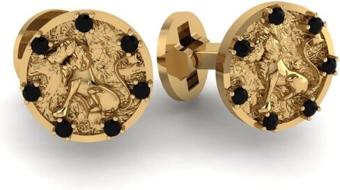 RATNAVALI ARTS 925 Sterling Silver Crab Zodiac Cufflinks for Men | Gold Plated Zodiac Sign Design Cuff | Luxury Astrology Jewelry for Men | Stylish Formal Wear Accessories in Kuwait