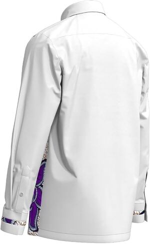 Xiaohuagua Men's Dashiki Shirt African Tribal Graphic Patchwork Design Regular Fit Long Sleeve Button Down Shirts in Saudi Arabia