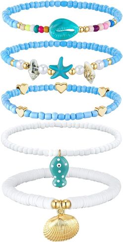 Cicy Bell Boho Ankle Bracelets for Women Beachy Shell Starfish Charm Layered Anklets Non Tarnish Summer Vacation Foot Jewelry Gift in Saudi Arabia