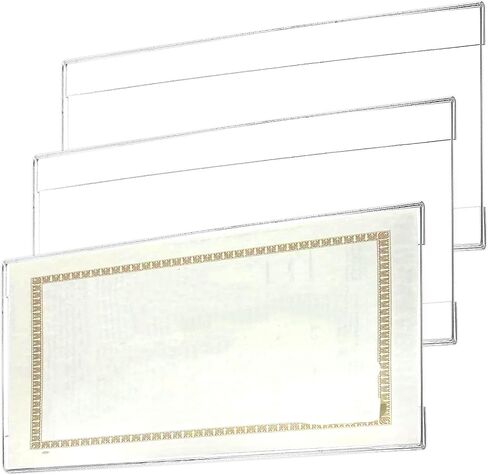 2 Pack Acrylic Business License Frame 4x10, Clear Certificate Holder with Side-Loading Design, Wall Mount for Cosmetology License Health Permit, Professional Document Display for Salon Station in Saudi Arabia