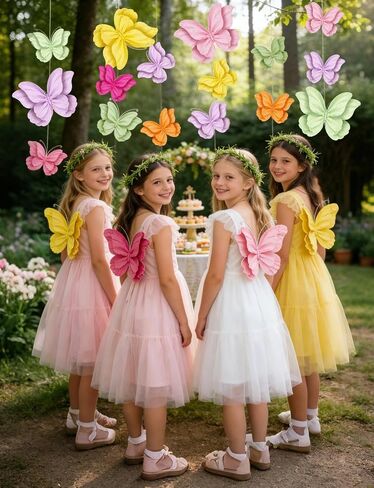 3D Paper Butterfly Decorations, 10Pcs Large Butterfly Wall Room Decor 6 Colors 2 Sizes Hanging Butterflies Party Decoration for Birthday Wedding Baby Shower Party Supplies in Saudi Arabia
