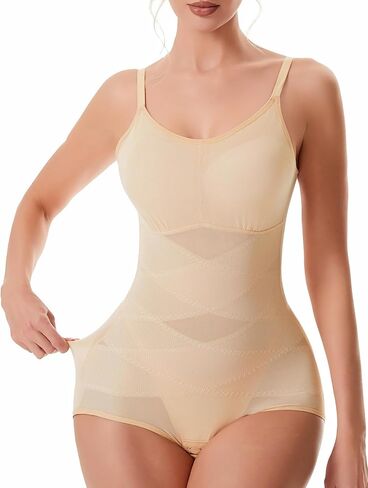Shapewear for Women Tummy Control Bodysuit Stomach Body Shaper Girdles Waist Trainer Body Suit with Built in Bra in Saudi Arabia