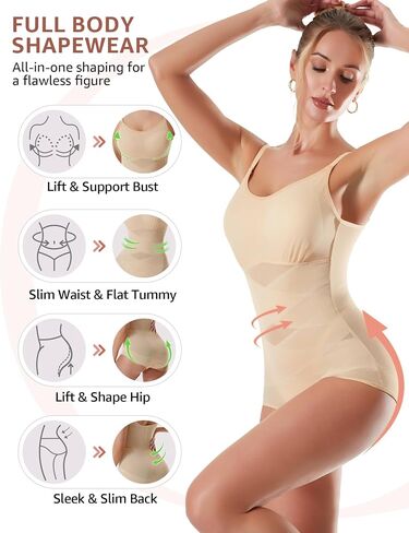 Shapewear for Women Tummy Control Bodysuit Stomach Body Shaper Girdles Waist Trainer Body Suit with Built in Bra in Saudi Arabia