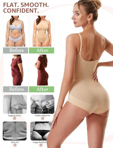 Shapewear for Women Tummy Control Bodysuit Stomach Body Shaper Girdles Waist Trainer Body Suit with Built in Bra in Saudi Arabia