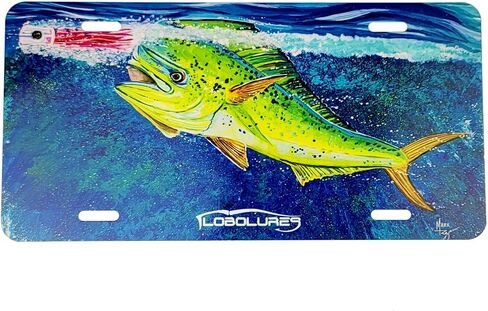 Lobo Lures Screamin' Mahi-Mahi Big Game Fishing الجدة مارك راي الفن الأمامي لوحة نمط الغرور، فن السيارات in Kuwait
