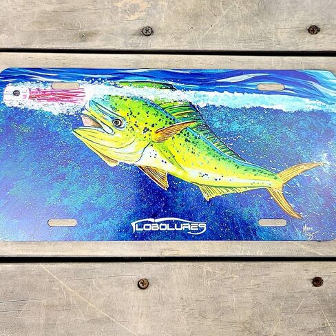 Lobo Lures Screamin' Mahi-Mahi Big Game Fishing الجدة مارك راي الفن الأمامي لوحة نمط الغرور، فن السيارات in Kuwait