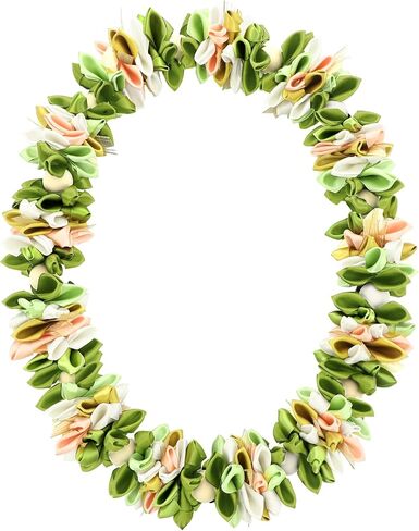 Suncalla Sage Green Graduation Ribbon Lei 2026 هاواي اليدوية التخرج Lei الكروشيه الأخضر الأوركيد Kukui الجوز Leis الاكريليك حبة قلادة للكلية المدرسة in Kuwait