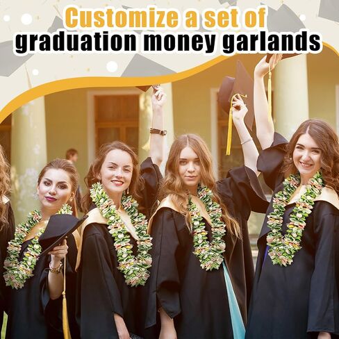 Suncalla Sage Green Graduation Ribbon Lei 2026 هاواي اليدوية التخرج Lei الكروشيه الأخضر الأوركيد Kukui الجوز Leis الاكريليك حبة قلادة للكلية المدرسة in Kuwait