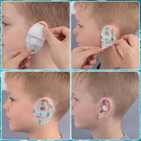 120pcs Waterproof Ear Stickers for Swimming & Shower, Single-Use Hypoallergenic Ear Covers with Cotton Plugs Swim Patches Caps for Bath Surfing Snorkeling Water Sports Protection (40 Small+80 Large) in Kuwait