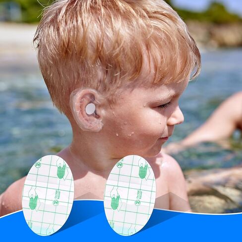 120pcs Waterproof Ear Stickers for Swimming & Shower, Single-Use Hypoallergenic Ear Covers with Cotton Plugs Swim Patches Caps for Bath Surfing Snorkeling Water Sports Protection (40 Small+80 Large) in Kuwait
