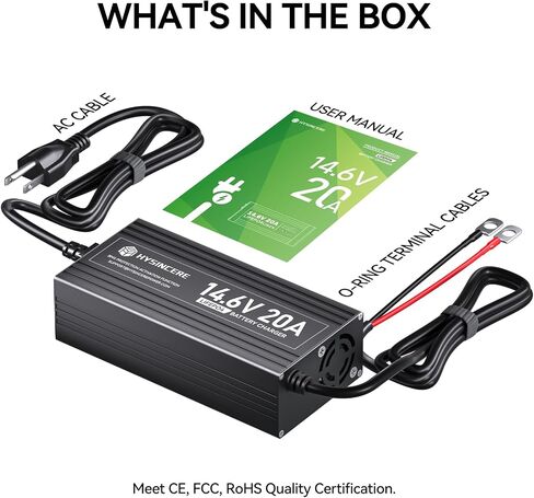 12V 20A Lithium LiFePO4 Battery Charger, 14.6V AC-DC Smart Charger Special for Deep Cycle Rechargeable LiFePO4 Batteries in Kuwait