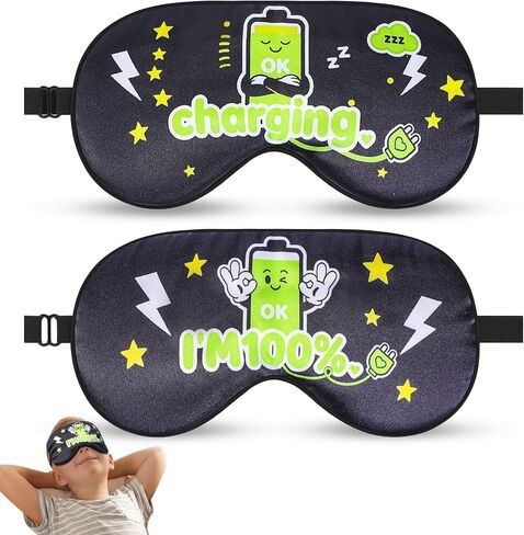 2 Pcs Sleep Eye Mask, Guys Blackout Sleeping Mask for Kids Adult Children's Travel Eye Mask Eye Cover Blindfold for Game in Kuwait