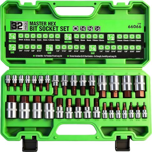 18-piece Impact Socket Extension Set Tools, Swivel Universal Joint, Deep 1/4", 3/8", 1/2" Drive Socket Adapter, Extension Bar, 3 Ratchet Coupler, CR-V Steel Alloy Corrosion-Resistant Mechanic Tools in Saudi Arabia