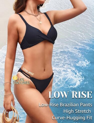 Women’s High Cut Bikini Bottom - Cheeky Brazilian Strappy Low Rise Bathing Swimsuit Bottom in Saudi Arabia