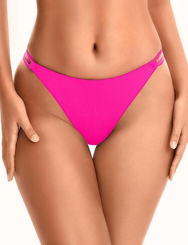 Women’s High Cut Bikini Bottom - Cheeky Brazilian Strappy Low Rise Bathing Swimsuit Bottom in Saudi Arabia
