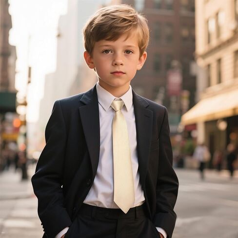 GUSLESON Pre-Tied Tie for Boys Solid Color Kids Adjustable Necktie for Age 8-12 Wedding School Graduation in Saudi Arabia