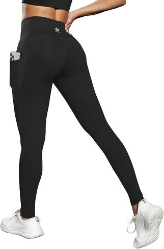 Fihapyli ICTIVE Women High Waist Workout Pants with Pockets Yoga Gym Running Pilates Fitness Leggings Running in Saudi Arabia