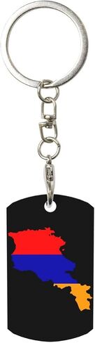 Mikeson Armenian Flag Rectangular Metal Keychain Unisex Gifting For Car Motorcycle in Saudi Arabia