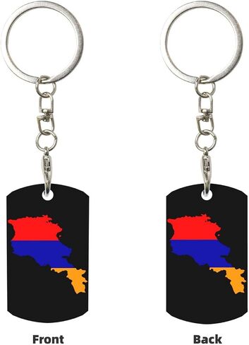 Mikeson Armenian Flag Rectangular Metal Keychain Unisex Gifting For Car Motorcycle in Saudi Arabia