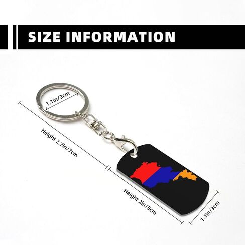 Mikeson Armenian Flag Rectangular Metal Keychain Unisex Gifting For Car Motorcycle in Saudi Arabia