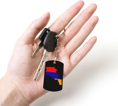 Mikeson Armenian Flag Rectangular Metal Keychain Unisex Gifting For Car Motorcycle in Saudi Arabia
