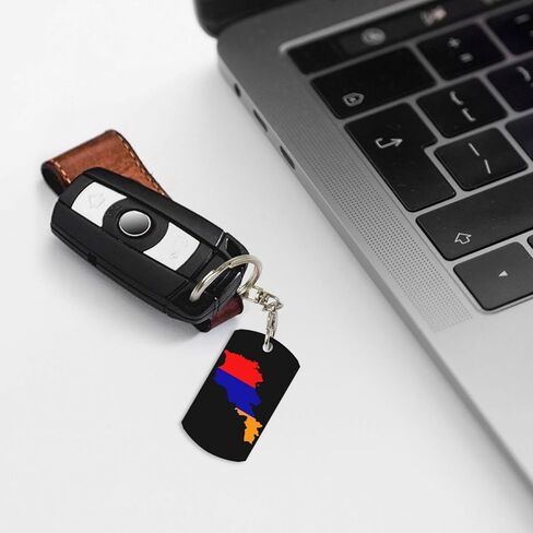 Mikeson Armenian Flag Rectangular Metal Keychain Unisex Gifting For Car Motorcycle in Saudi Arabia