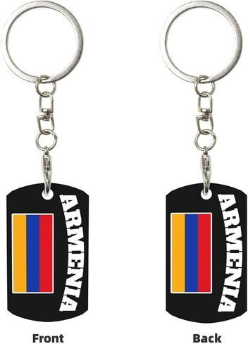 Armenian Armenia Flag Rectangular Metal Keychain Unisex Gifting For Car Motorcycle in Saudi Arabia