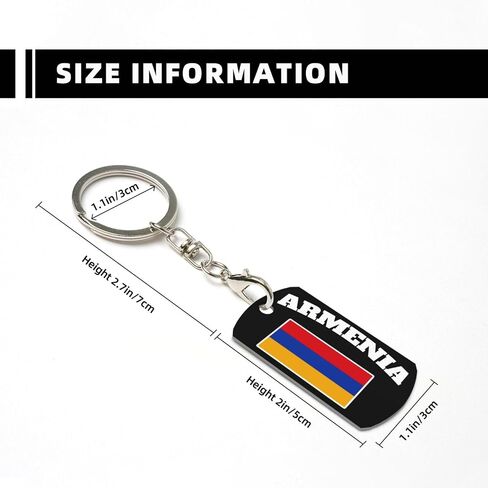 Armenian Armenia Flag Rectangular Metal Keychain Unisex Gifting For Car Motorcycle in Saudi Arabia