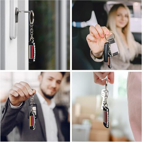 Armenian Armenia Flag Rectangular Metal Keychain Unisex Gifting For Car Motorcycle in Saudi Arabia