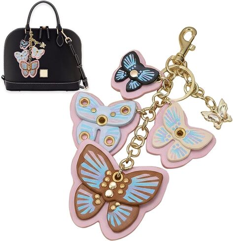 Butterfly Bag Charms for Women Purse Charms for Handbags Leather Butterflies Keychain Retro Aesthetic Accessories in Saudi Arabia