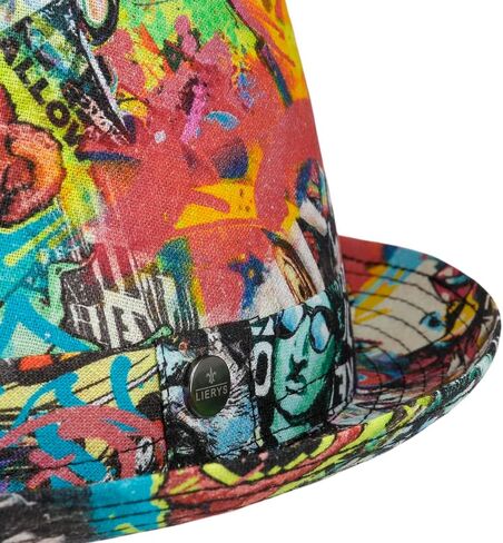 Lierys Fantasy Print Pork Pie Linen Hat Women/Men - Made in Italy in Saudi Arabia