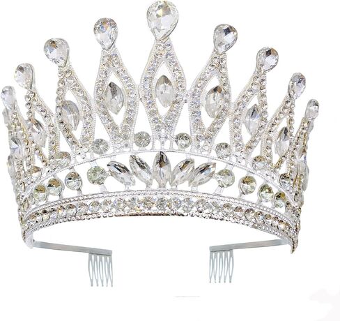 Silver Crystal Tiara Crowns Rhinestone Crown with Combs for Women and Girls Crystal Queen Headbands Princess Headpieces Wedding Hair Accessories Bride Rhinestone for Pageant Birthday Prom in Saudi Arabia