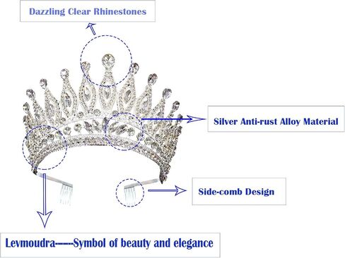 Silver Crystal Tiara Crowns Rhinestone Crown with Combs for Women and Girls Crystal Queen Headbands Princess Headpieces Wedding Hair Accessories Bride Rhinestone for Pageant Birthday Prom in Saudi Arabia