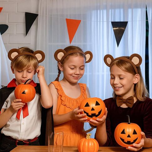 3 Pack Monkey Ears Headband Bow Tie and Tail Set, Brown Plush Animal Cosplay Costume Accessories with Adjustable Ears and Tail for Kids and Adults, Jungle Party Supplies, Halloween, Dress-Up in Kuwait