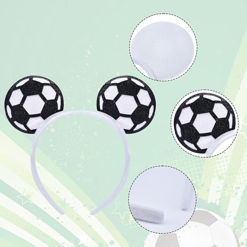 Soccer Headband Party Accessories Set for Adults – Soccer Ball Headband with Matching Earrings and Tattoo Stickers for Sports Party, Birthday, Game Day, and Team Celebrations in Saudi Arabia